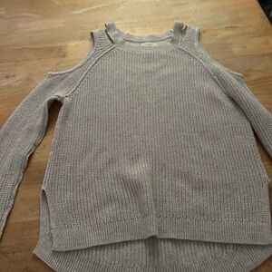 Hollister Cream Off-the-Shoulder Sweater Ribbed Knit